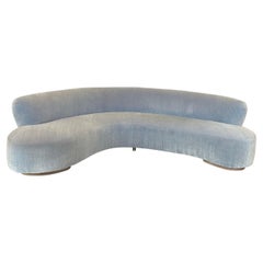 Stunning Vladimir Kagan Serpentine Sofa in Plush Mohair