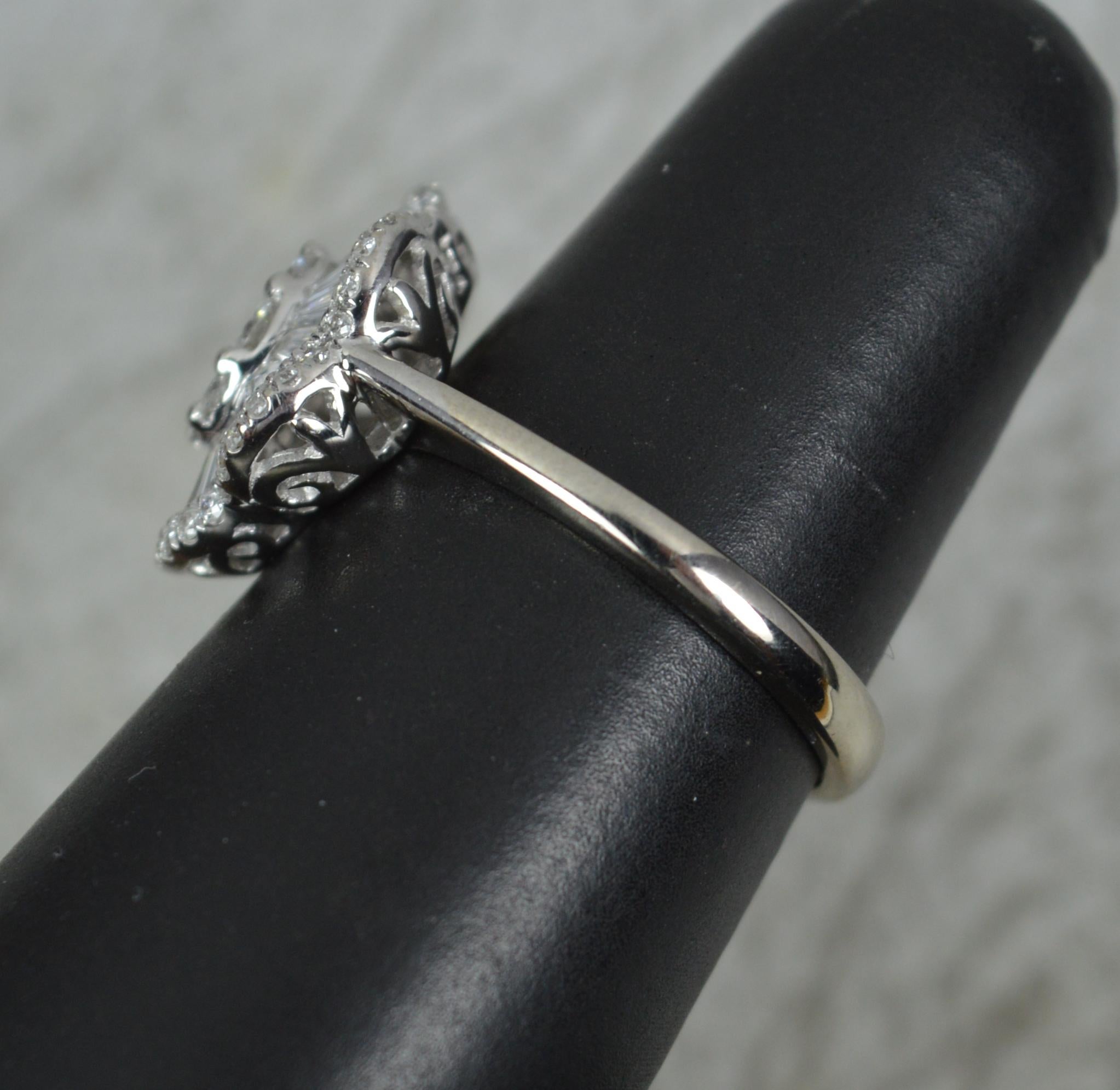 Stunning VS 1.75 Carat Diamond and 18 Carat White Gold Flower Cluster Ring 5