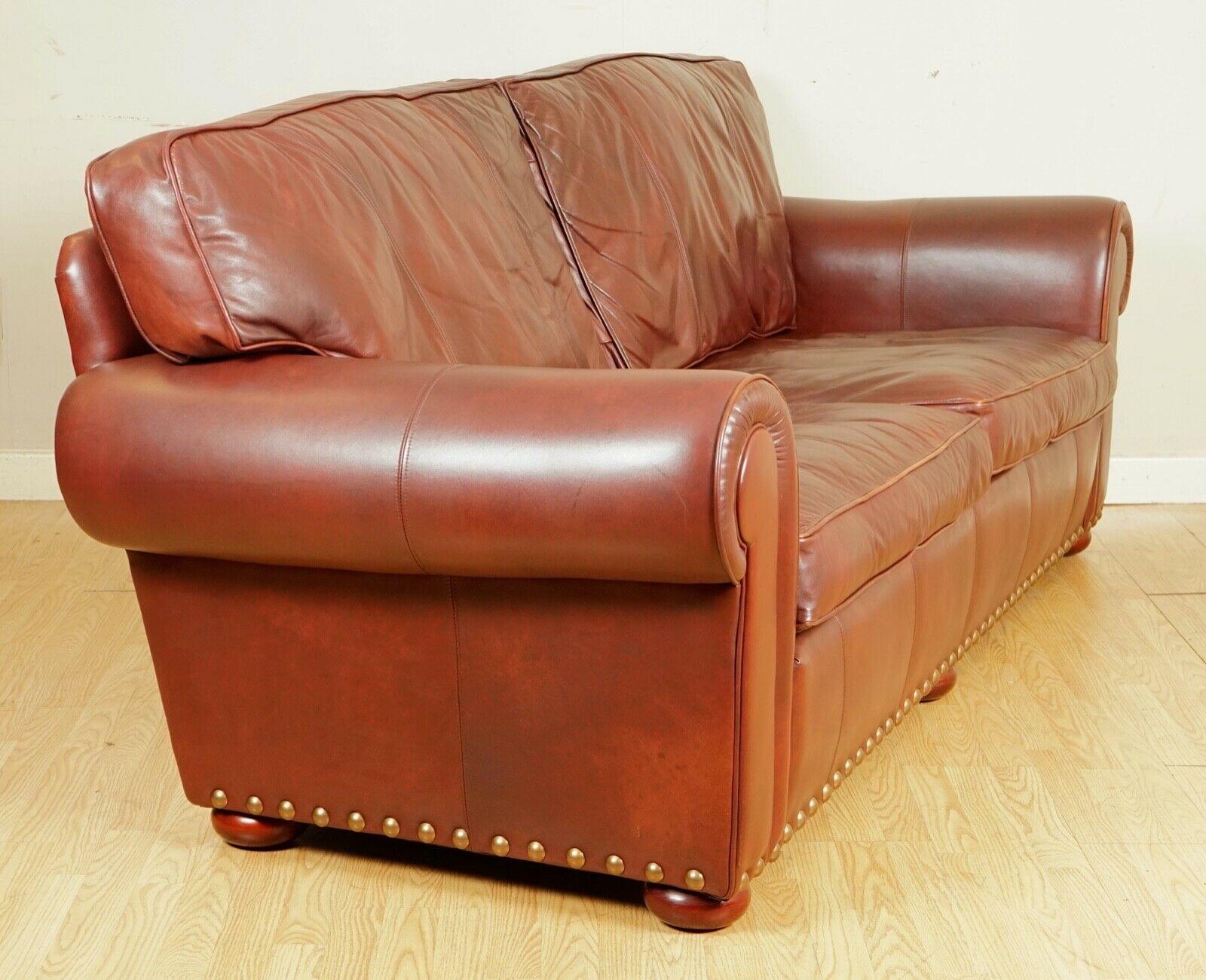 Leather Stunning Wade Upholstery Reddish Brown Berrington Grand Sofa, 2 Seat Available
