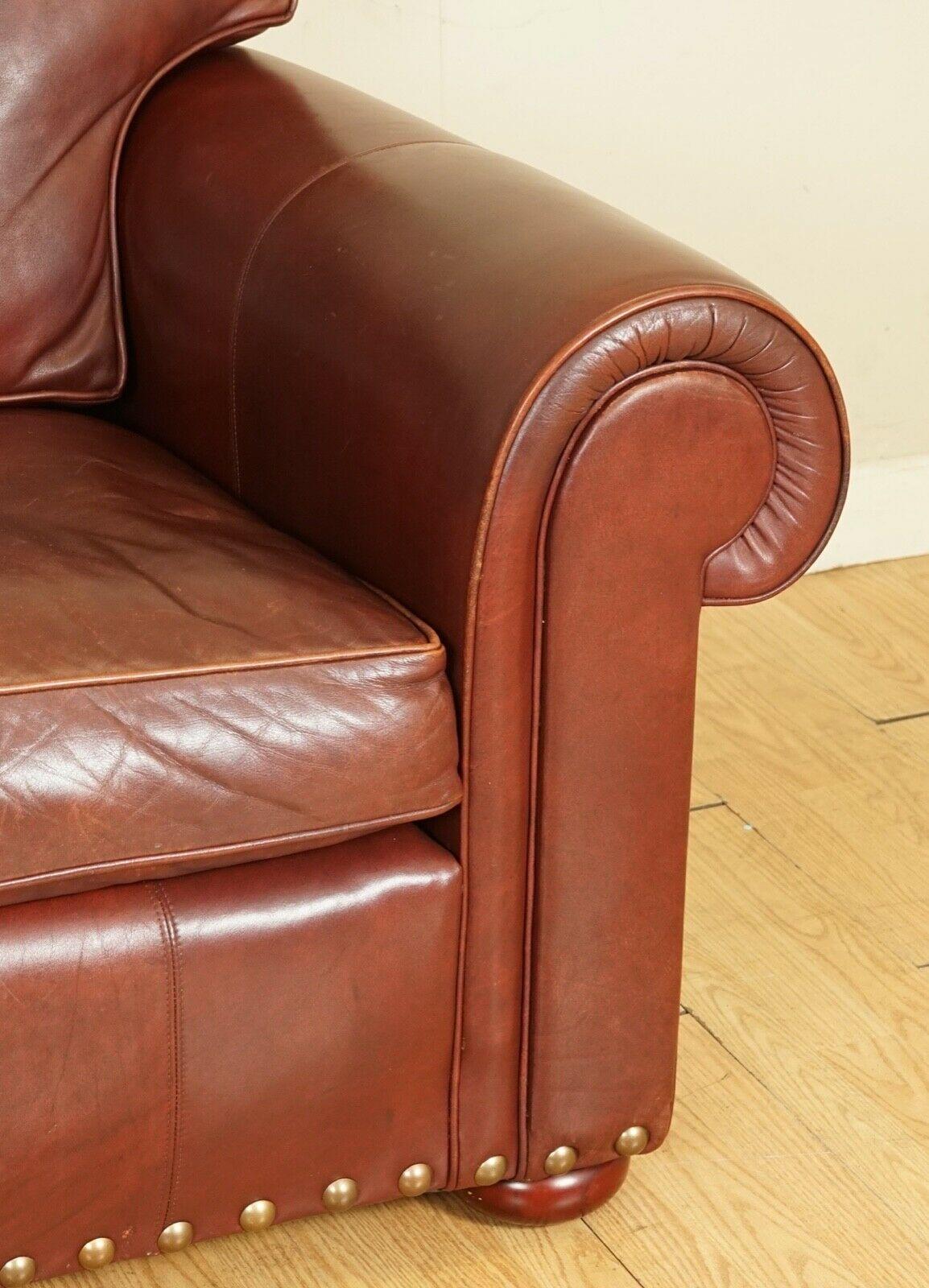 Leather Stunning Wade Upholstery Redish Brown Two Seater Sofa, Grand Sofa Available