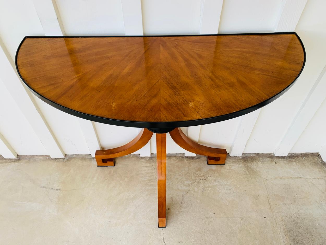 Art Deco Stunning Wall Console W-Sunburst Top and Greek Key Legs