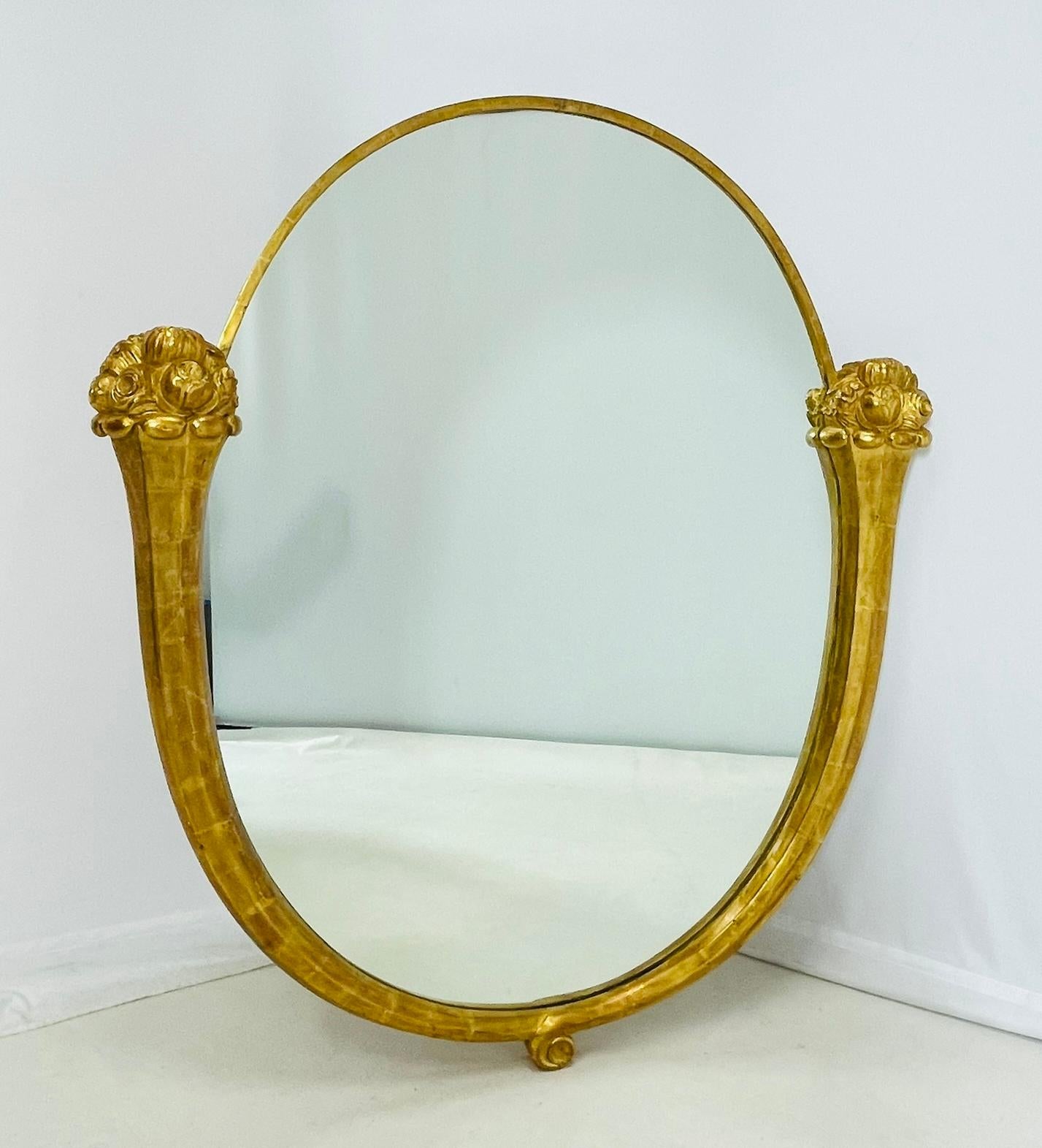 Regency Superbe miroir mural avec cadre doré d'après André Mare & Louis Süe en vente