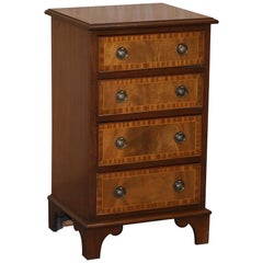 Stunning Walnut & Hardwood Chest of Drawers Lamp End Wine Bedside Table Sized