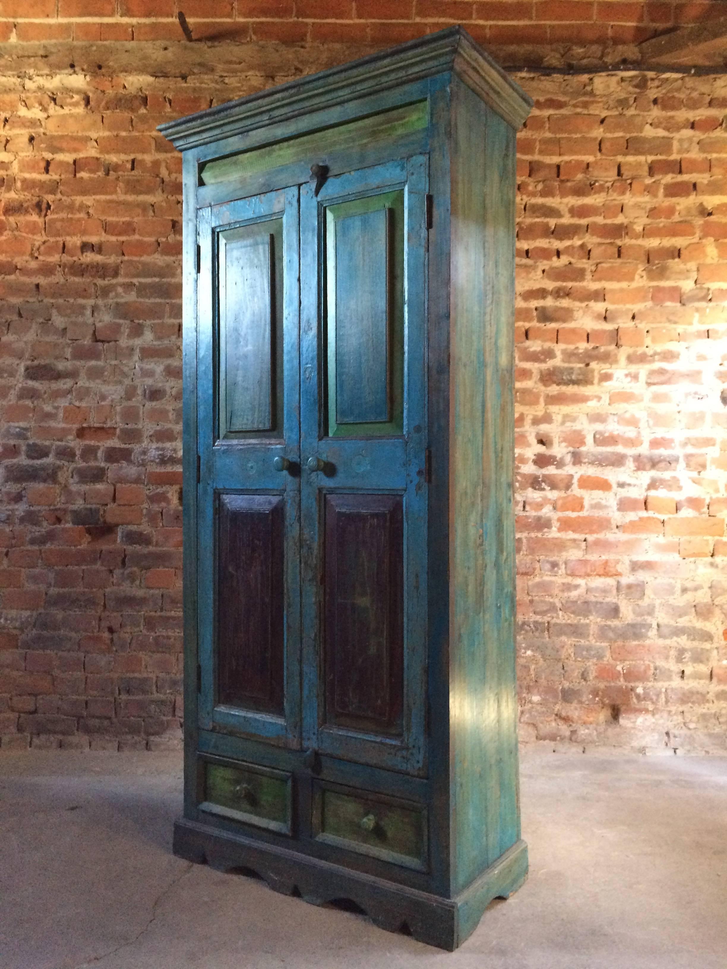 Stunning Wardrobe Cupboard Pantry French Provincial Distressed Blue and Green 2