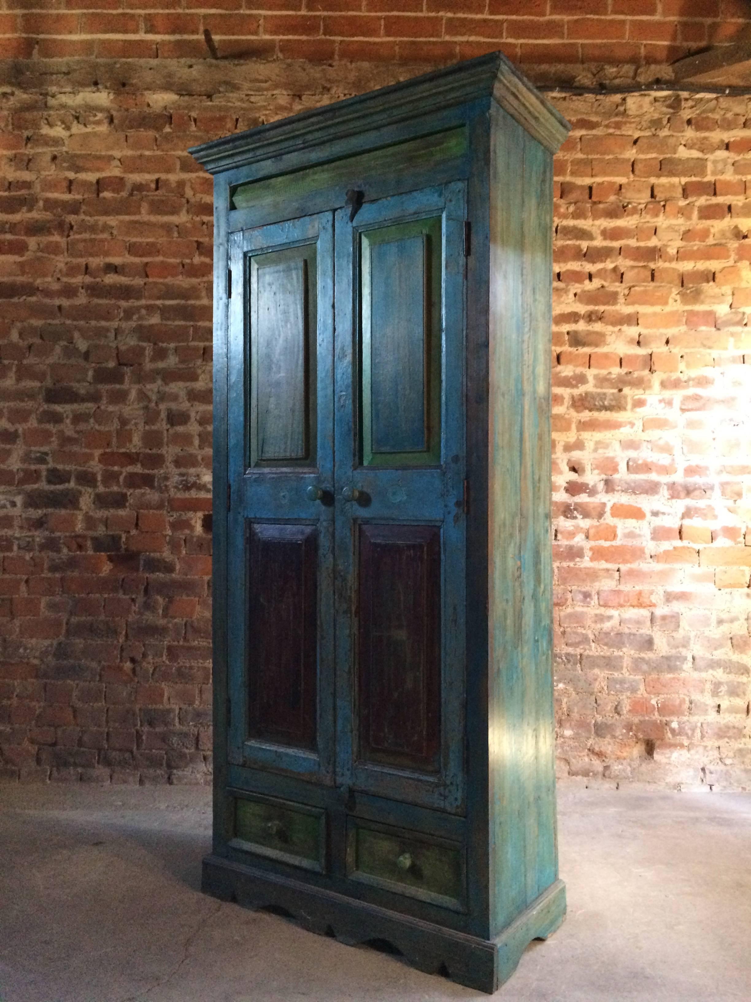 Stunning Wardrobe Cupboard Pantry French Provincial Distressed Blue and Green 3