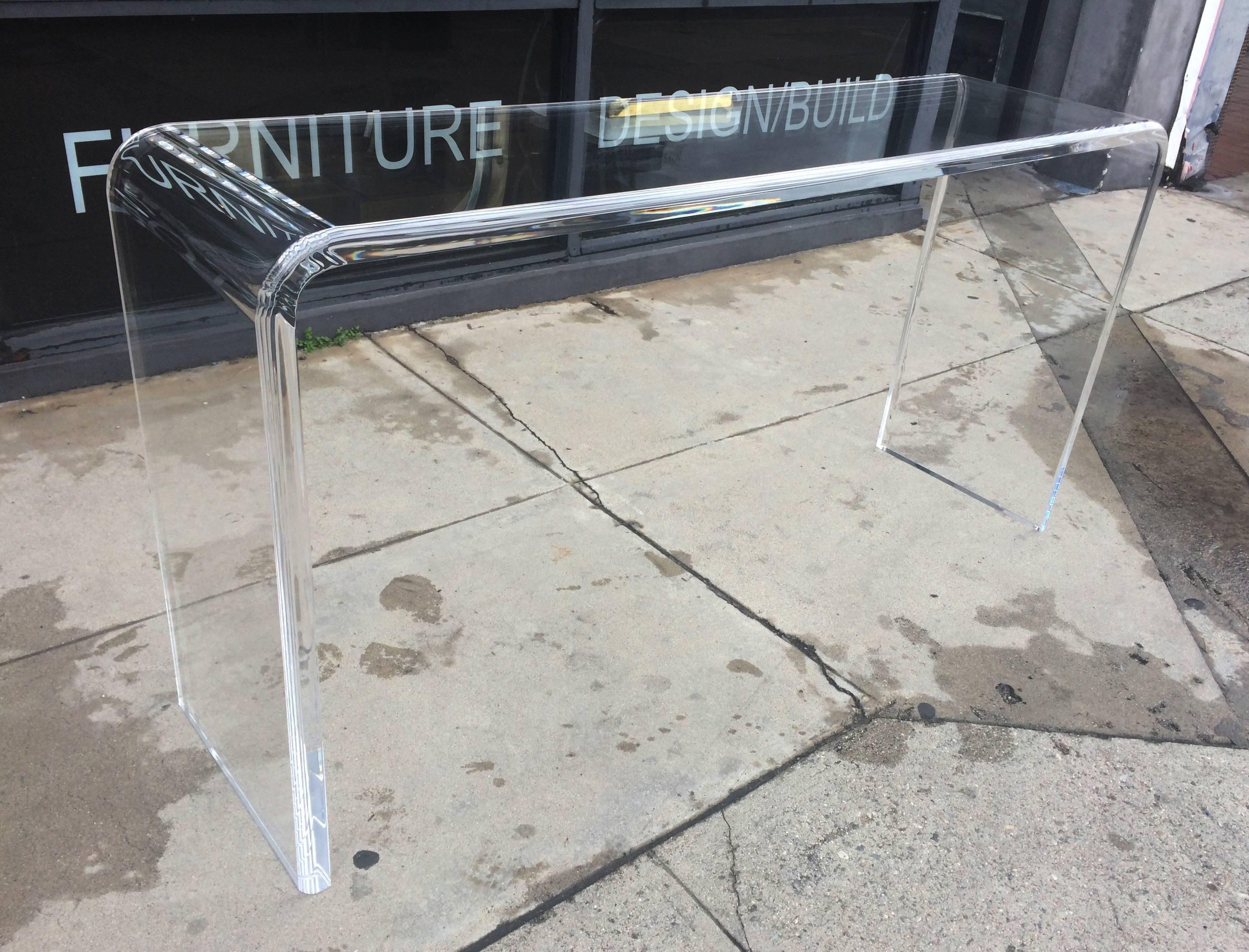 Stunning Waterfall Console in Lucite by Amparo Calderón Tápia, Signed For Sale 1