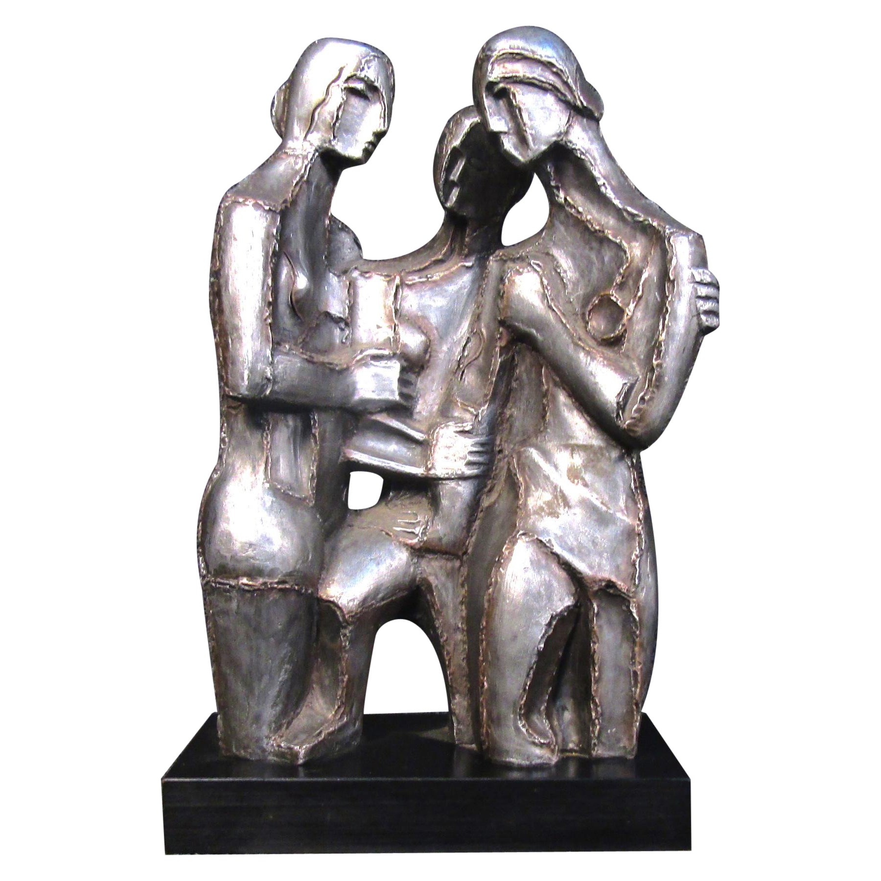 Stunning Welded Style Ceramic "Three Graces" Sculpture by Austin Prod. c. 1968