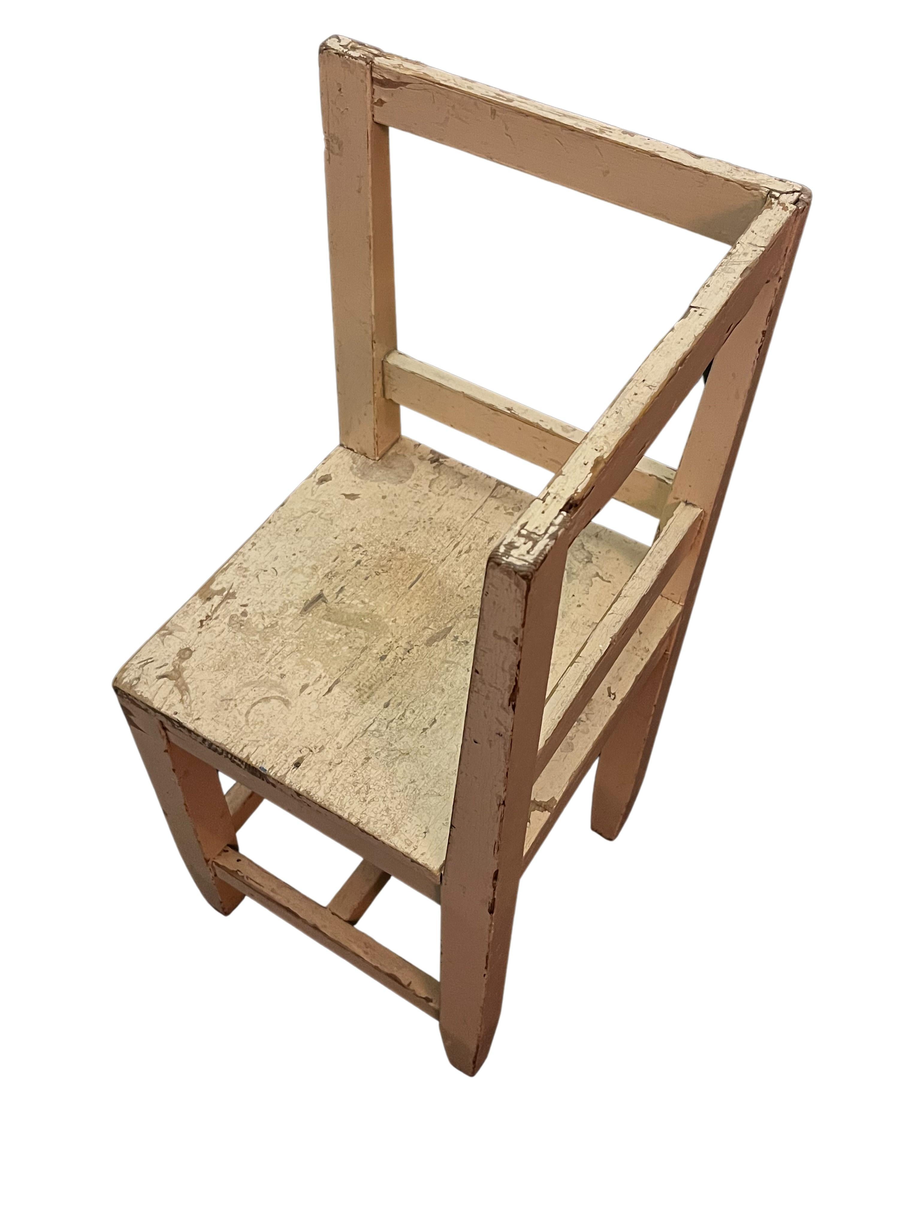 Painted Werkbund chair stool, original condition, Museum piece, Art Deco, 1920s, Germany For Sale