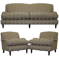 Stunning Wesley Barrell England Howard Sofa Pair of Armchairs Suite