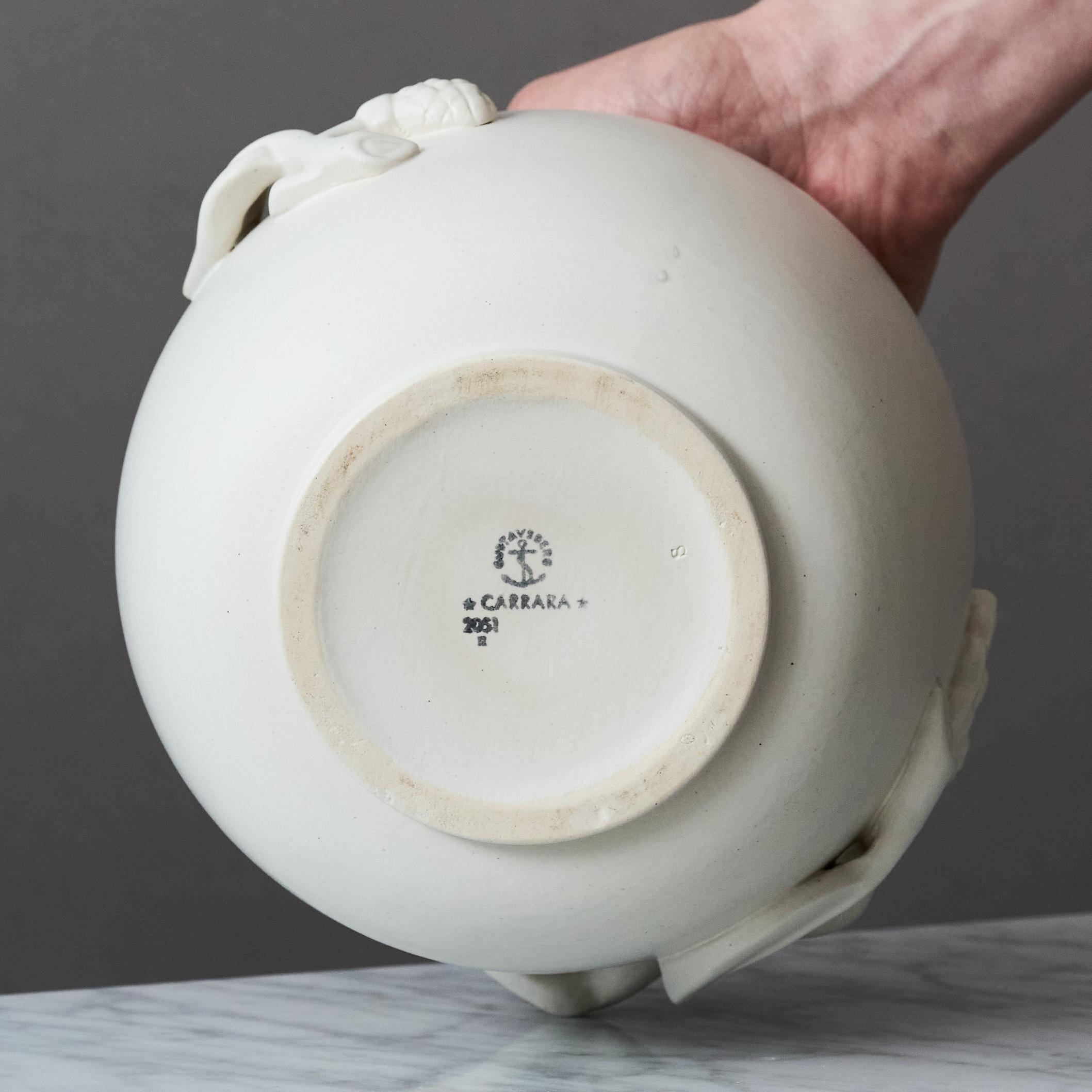 Stupendo vaso bianco 'Carrara' di Wilhelm Kåge per Gustavsberg, Svezia, anni '30 in vendita 3