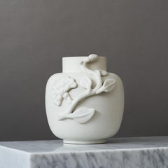 Whiting Vase blanc "Carrara" par Wilhelm Kåge pour Gustavsberg, Suède, années 1930