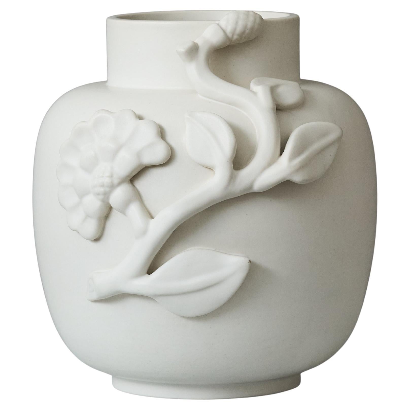 Stunning White 'Carrara' Vase by Wilhelm Kåge for Gustavsberg, Sweden, 1930s