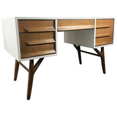 Used Stunning White Lacquer and Oak Desk by Jack Van der Molen for Jamestown Lounge