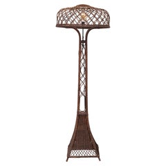 Stunning Wicker floor lamp 1920s Manufacture by L.p.h. de Ridder Amsterdam