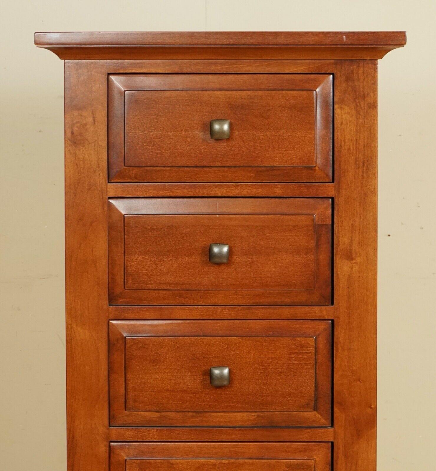 Hand-Crafted Stunning Willis & Gambier Hardwood Tallboy Chest of Drawers Part of Suite