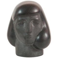 Impresionante escultura "Cabeza de mujer" de Walter Dreisbach