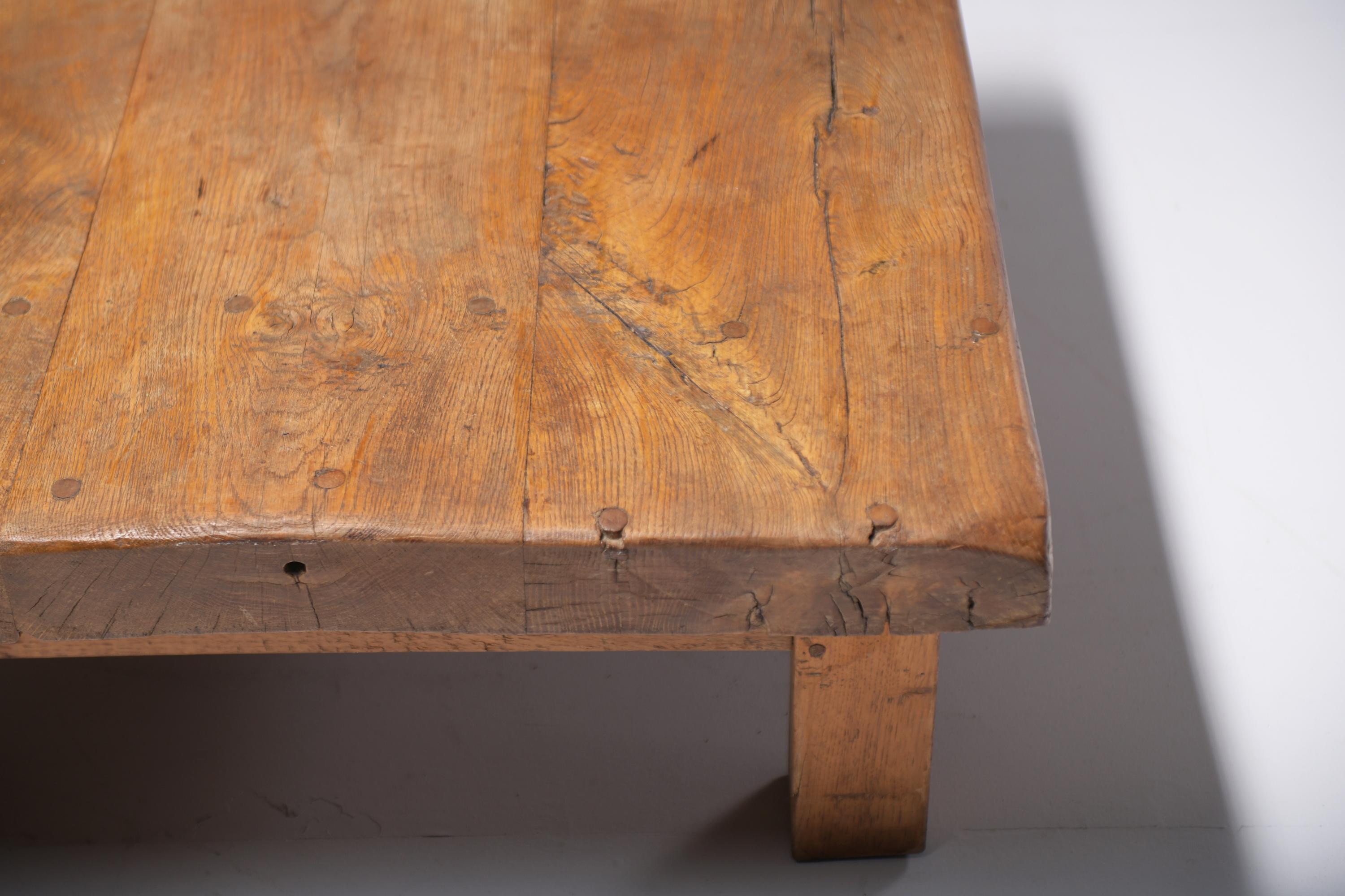 Stunning wooden Coffee table style brutalist / wabi sabi / japandi - France 4