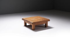 Impresionante Mesa de centro de madera estilo brutalista / wabi sabi / japandi - Francia