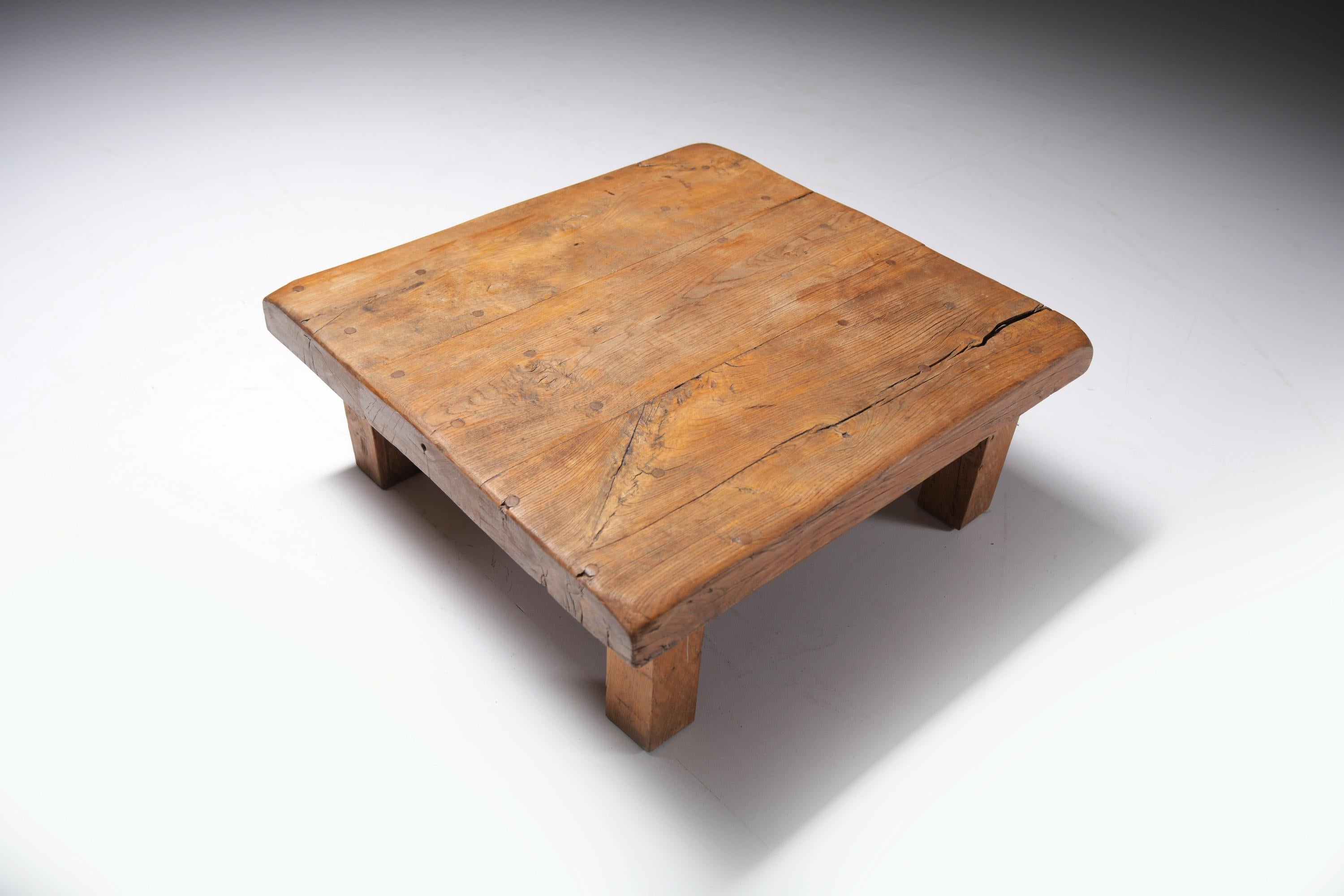 Stunning wooden Coffee table style brutalist / wabi sabi / japandi - France 2