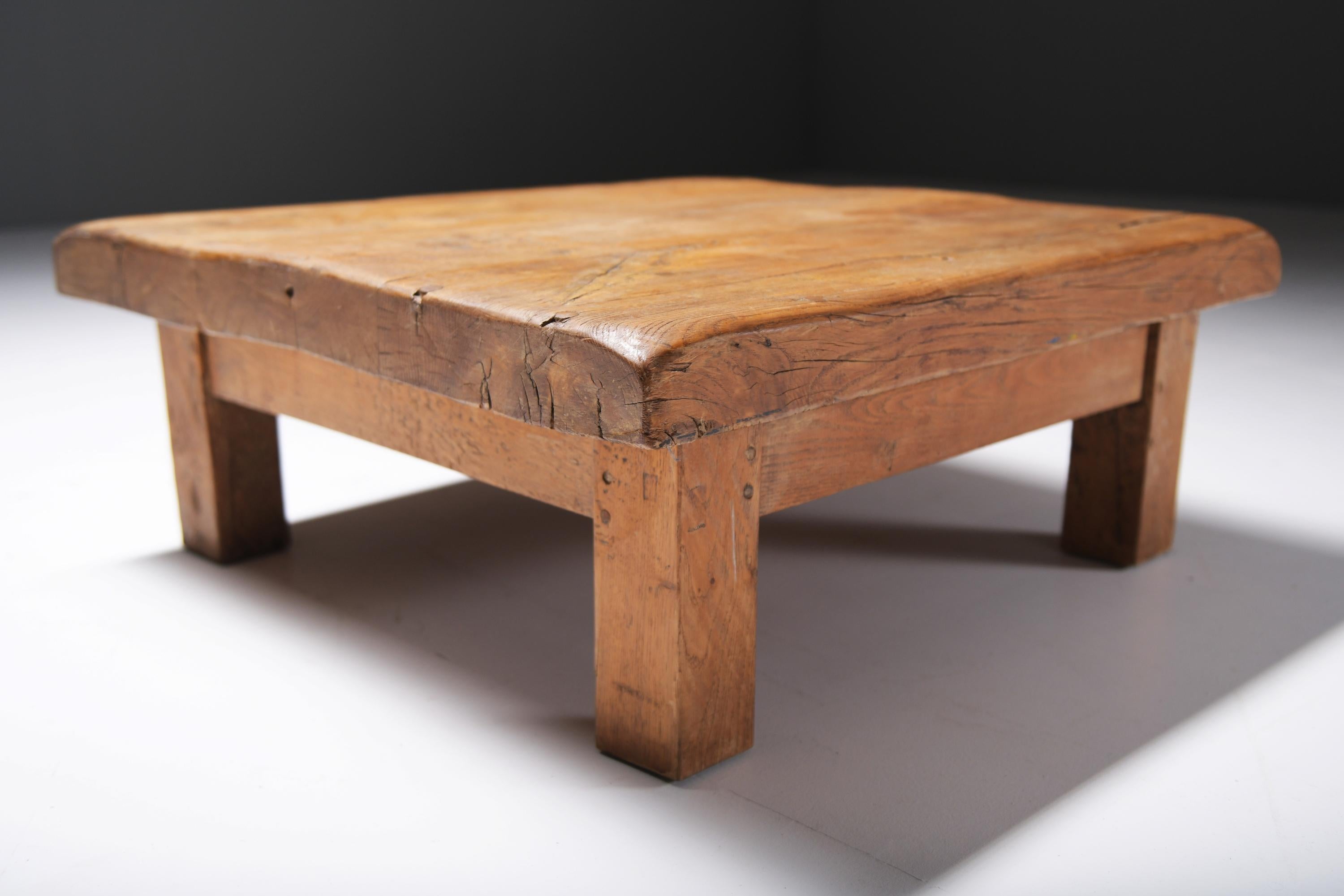 Stunning wooden Coffee table style brutalist / wabi sabi / japandi - France 3