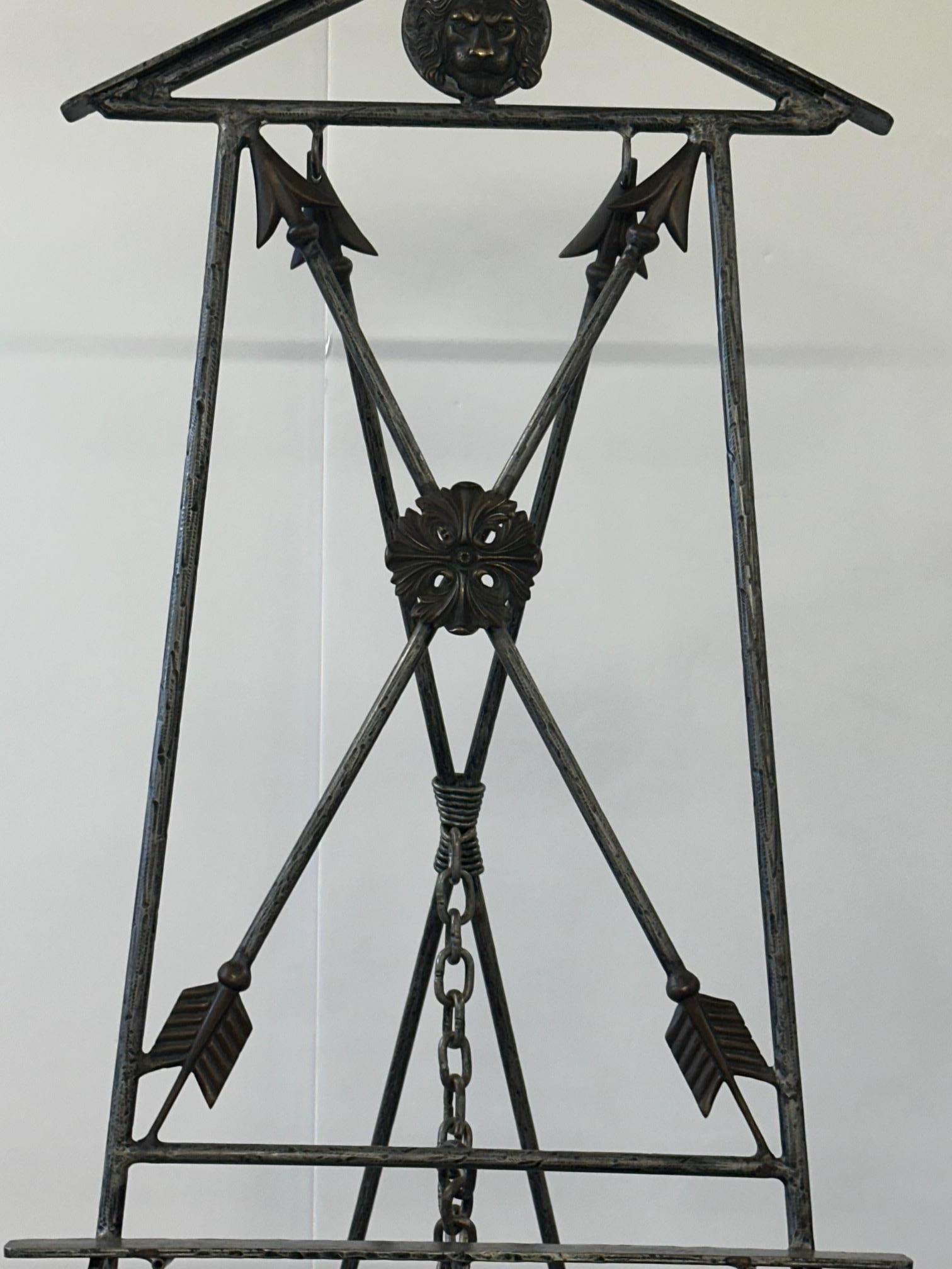 Stunning Wrought Iron & Brass Neoclassical Style Easel For Sale 5
