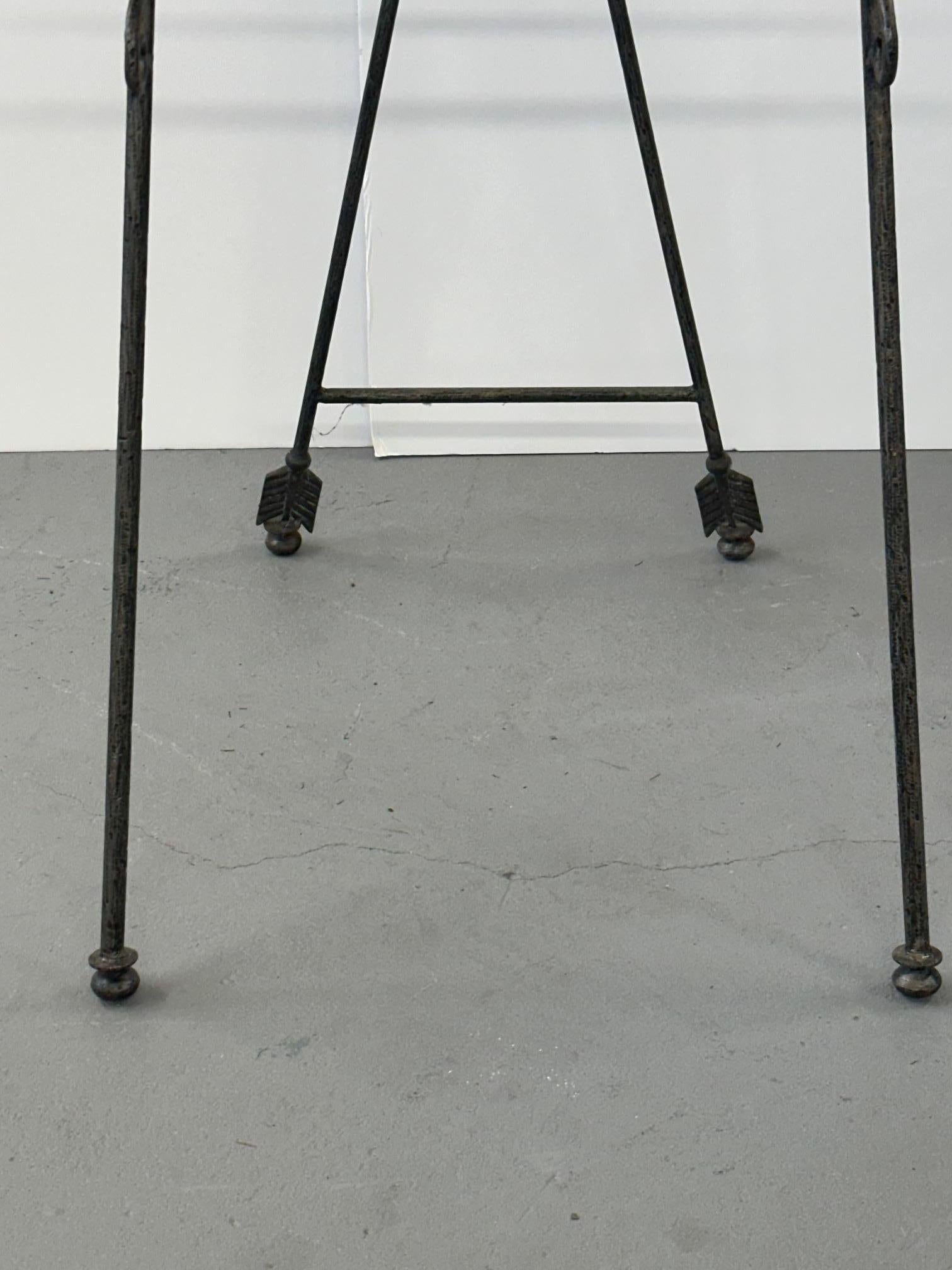 Stunning Wrought Iron & Brass Neoclassical Style Easel For Sale 6