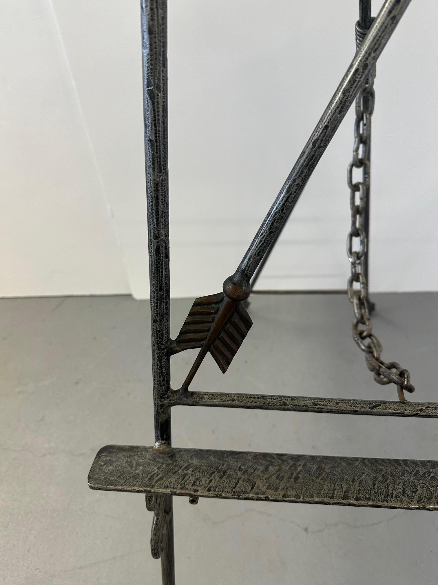 Stunning Wrought Iron & Brass Neoclassical Style Easel For Sale 1