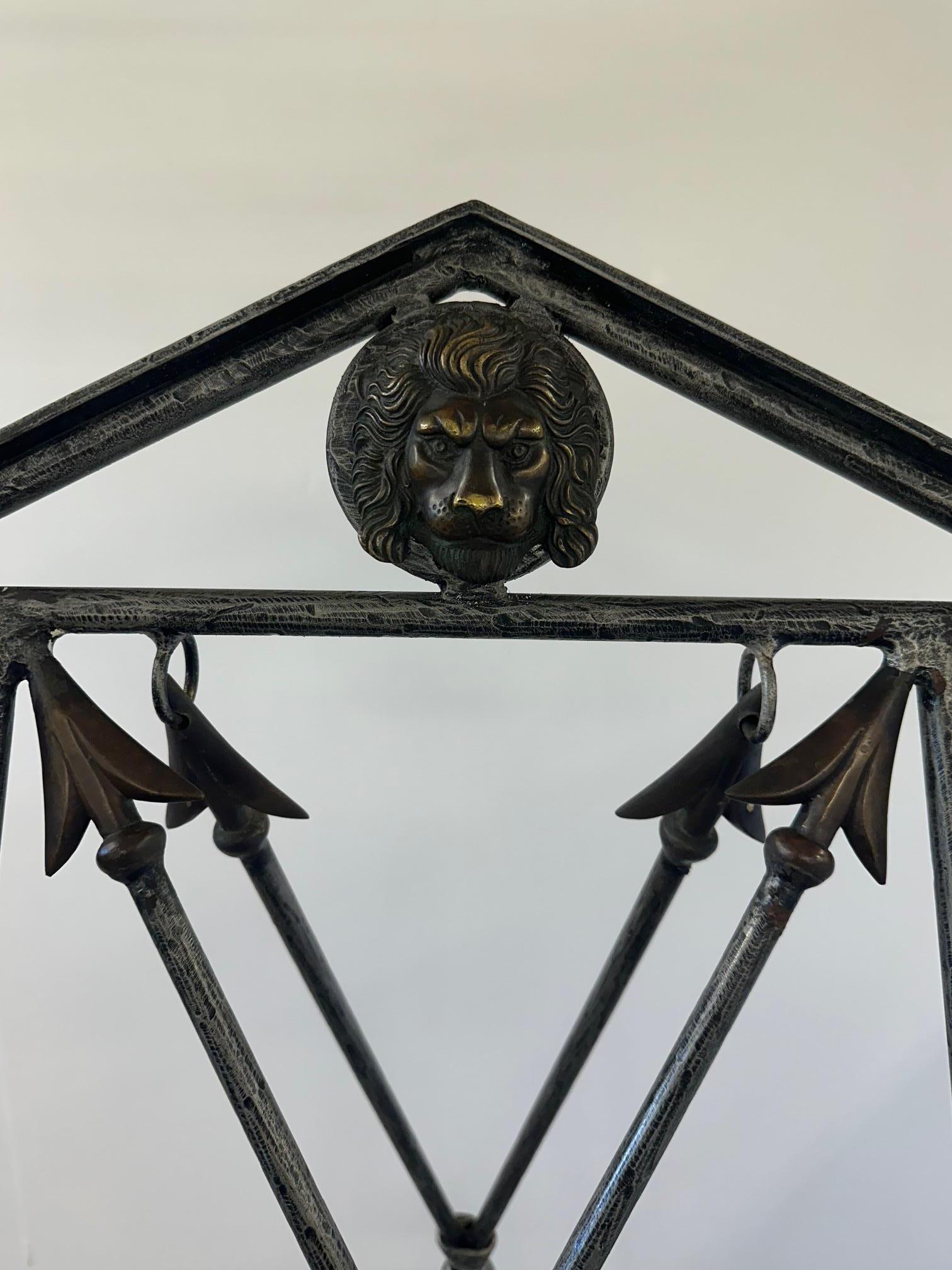 Stunning Wrought Iron & Brass Neoclassical Style Easel For Sale 2