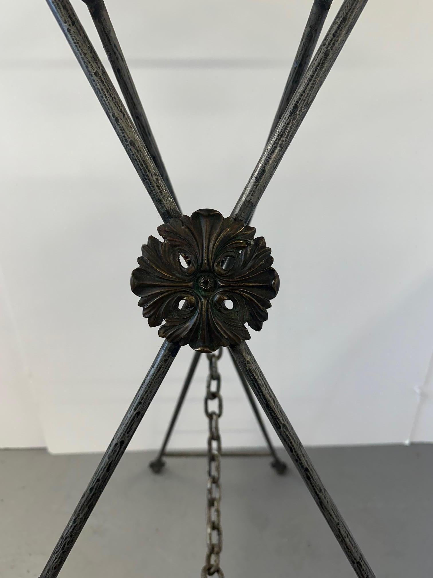 Stunning Wrought Iron & Brass Neoclassical Style Easel For Sale 3