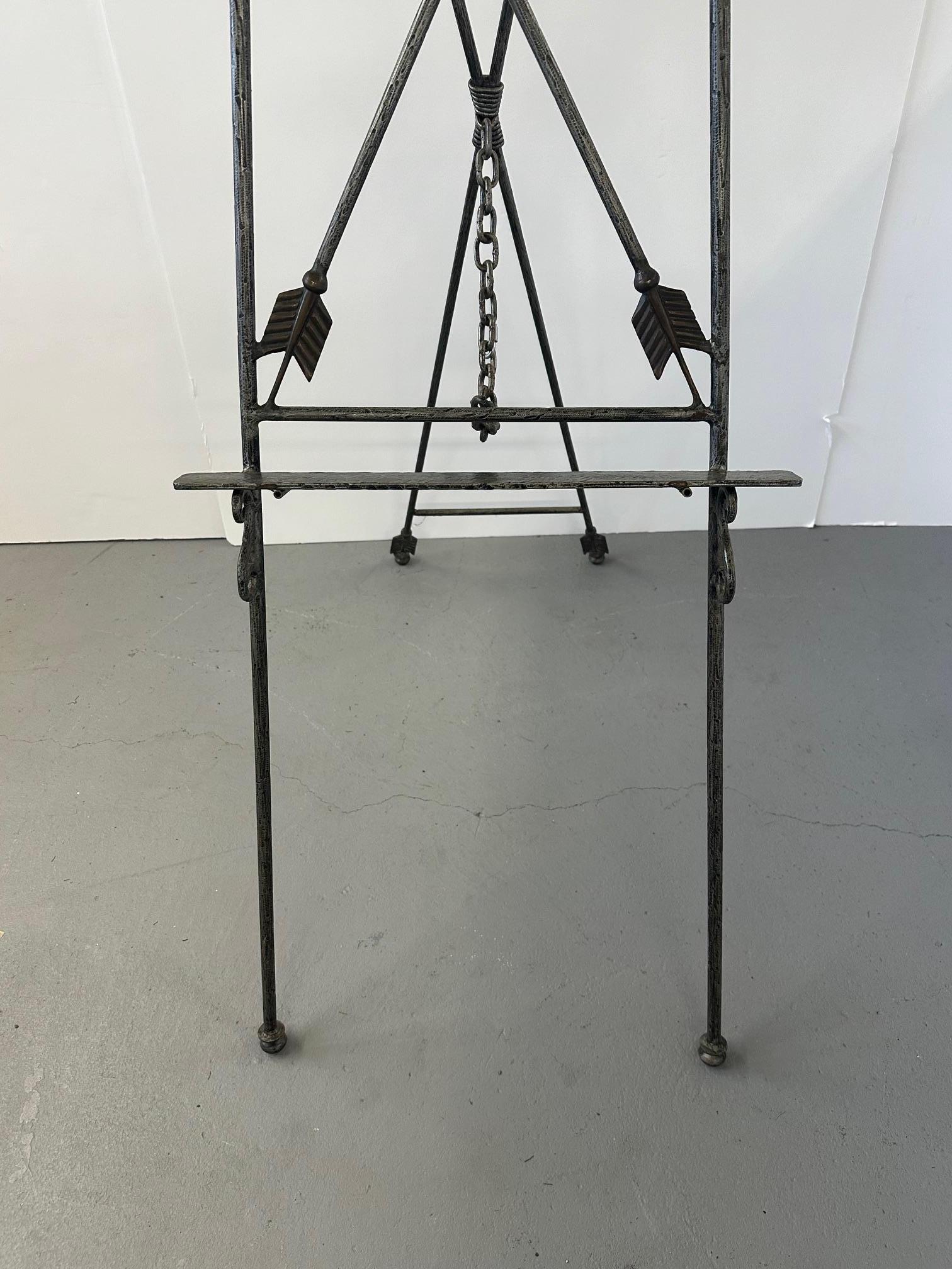 Stunning Wrought Iron & Brass Neoclassical Style Easel For Sale 4