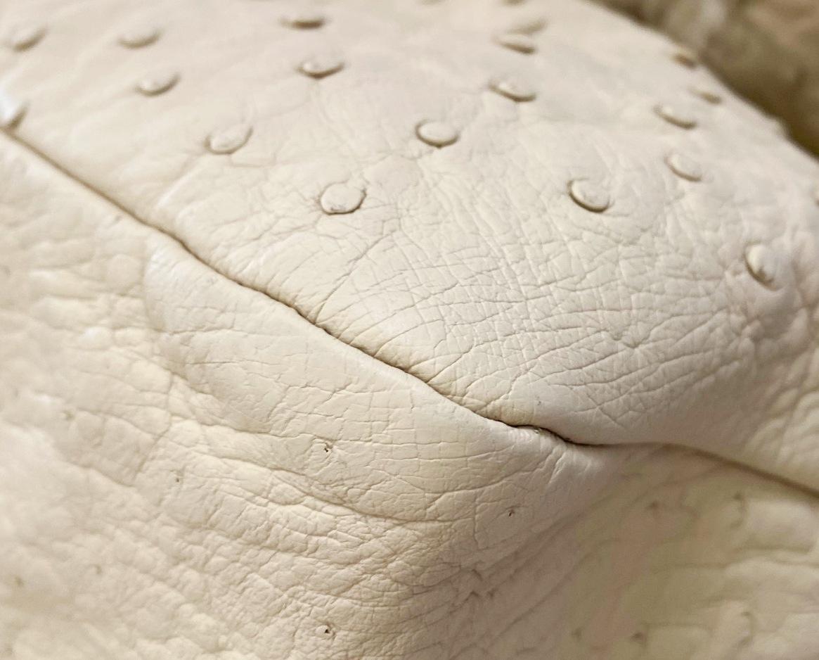 Beige NEW Gucci XL Ostrich Horsebit Detail Hobo Shoulder Bag