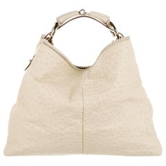 NOUVEAU Gucci XL Ostrich Horsebit Detail Hobo Shoulder Bag