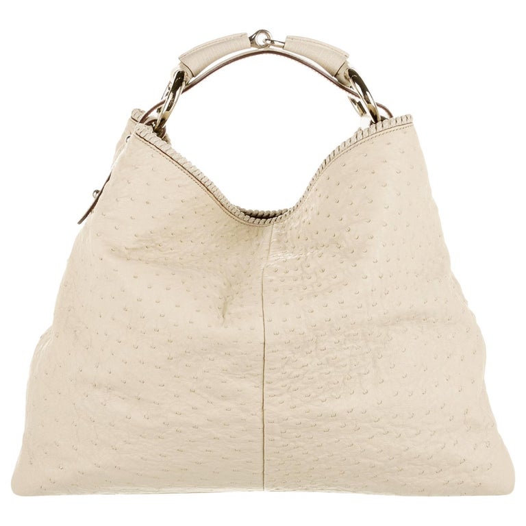 NEW Gucci XL Ostrich Horsebit Detail Hobo Shoulder Bag at 1stDibs