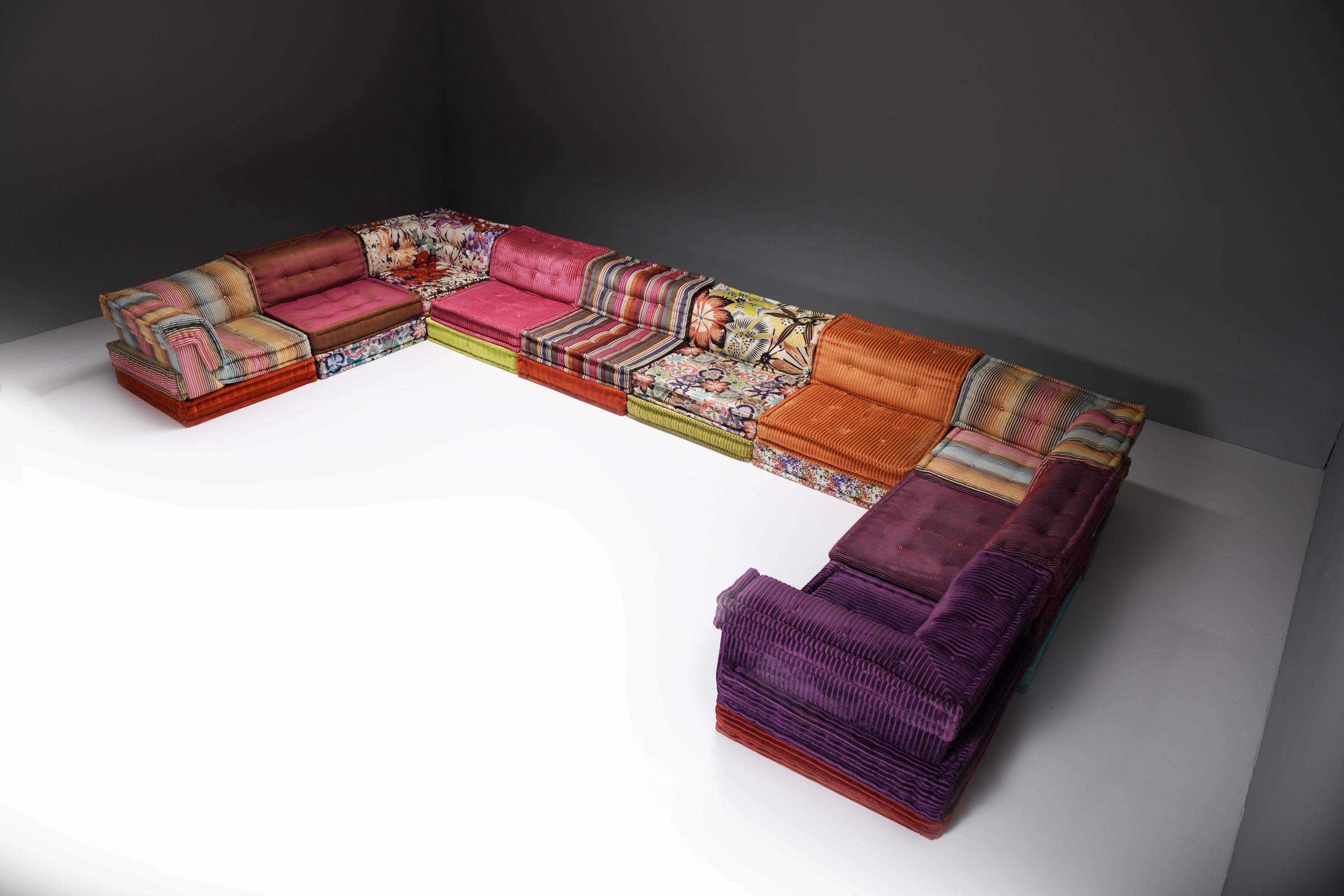 Atemberaubender XXL Mah Jong 'Missoni Home' Stoff von XXL  Hans Hopfer für Roche Bobois im Zustand „Gut“ im Angebot in Buggenhout, Oost-Vlaanderen