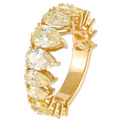 Stunning Yellow 18K Gold Yellow Diamond Ring for Her