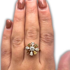 Stunning Yellow Gold Ring with 1.38 ct Total Natural Diamonds - GIA Certificate