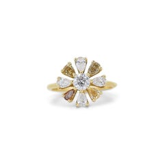Stunning Yellow Gold Ring with 1.38 ct Total Natural Diamonds - GIA Certificate