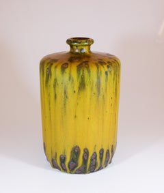 Superbe vase en grès jaune - Claes Thell, Höganäs Suède - 1982