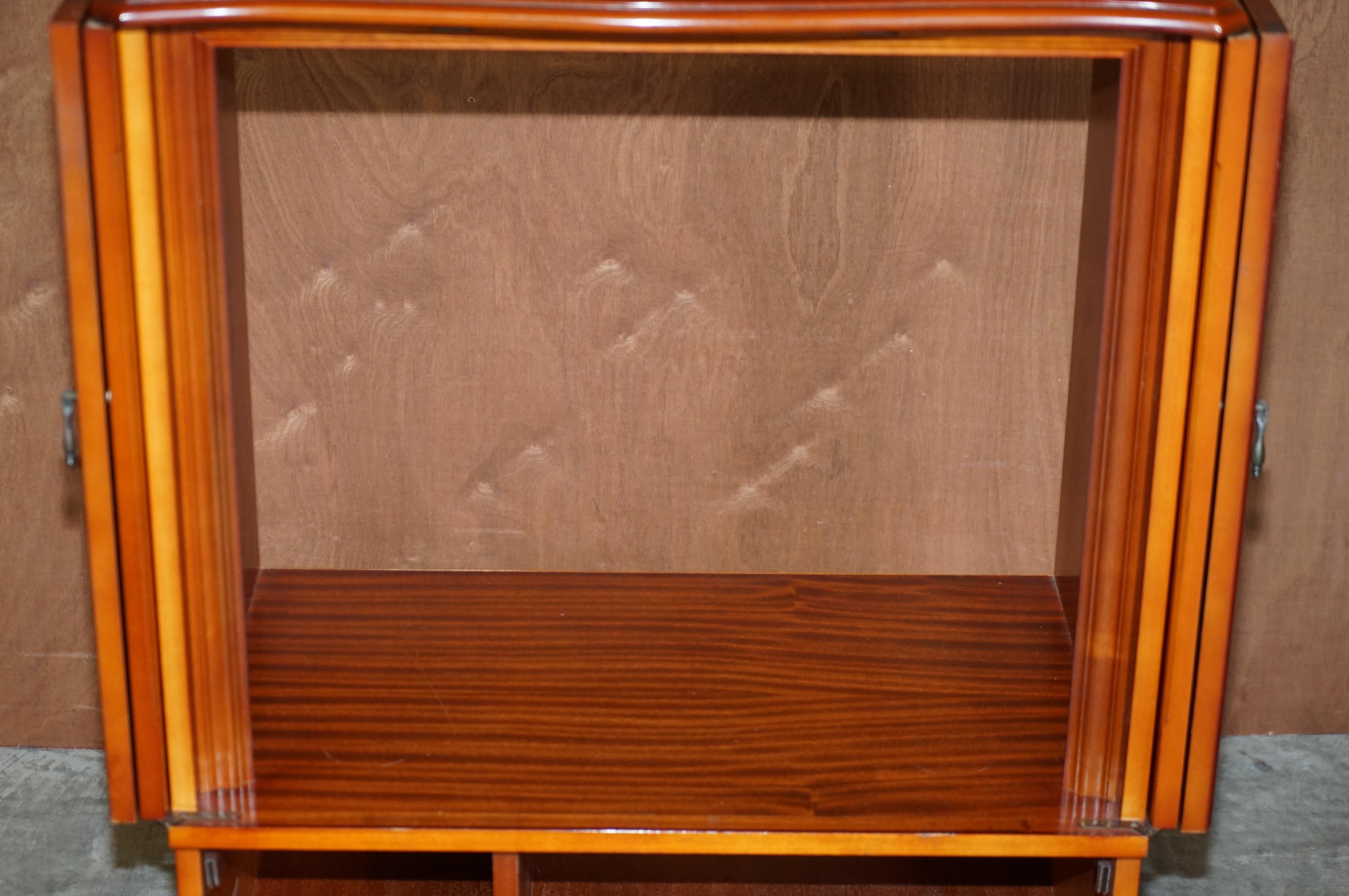 Stunning Yew Wood TV Media Cupboard Designed to House Television & Sky Boxes For Sale 6