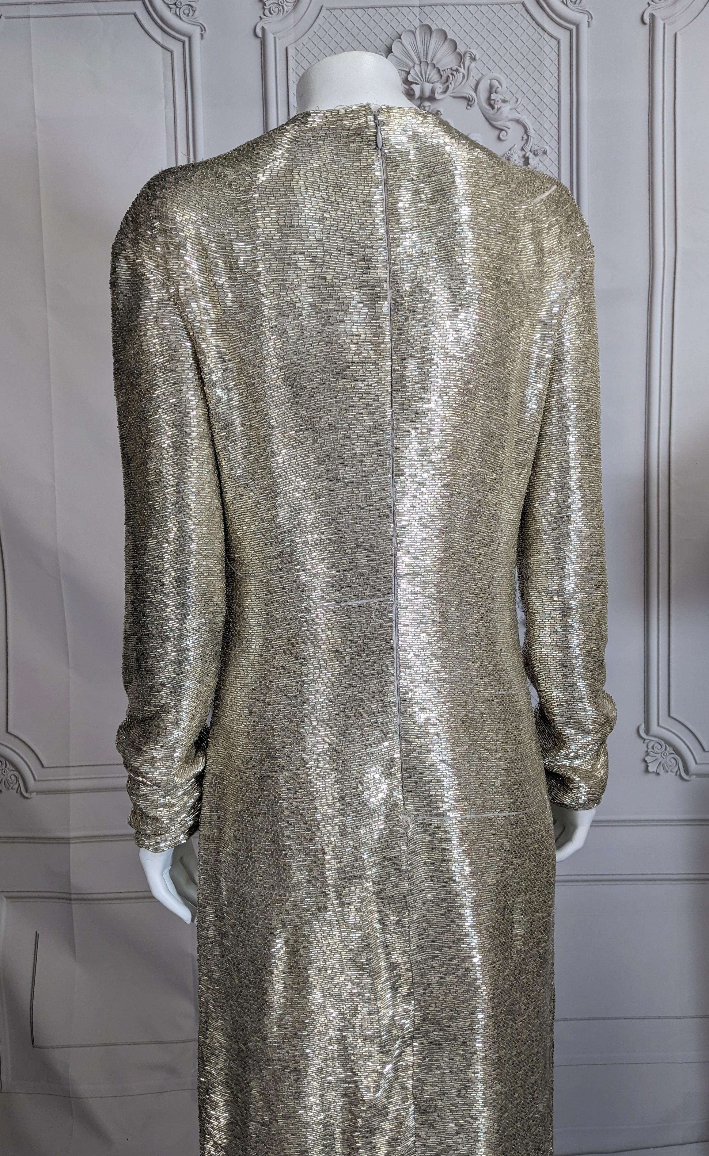 Stunning Yves Saint Laurent by Alber Elbaz Bugle Beaded Sheath, F/W 2000 For Sale 5