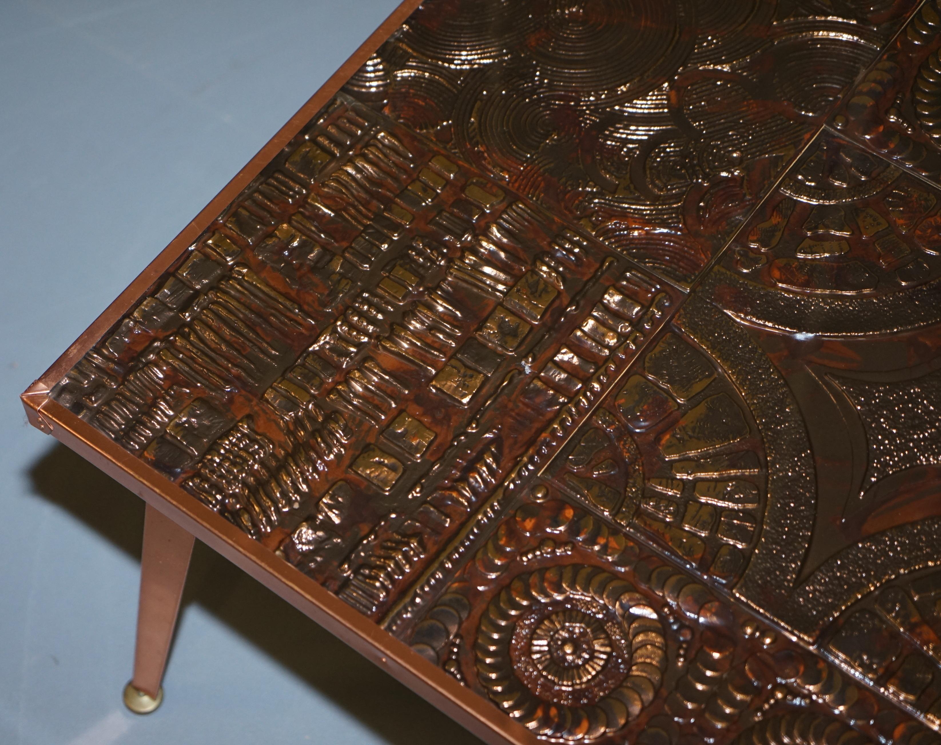 Stunning Zambian Copper Craft Ltd Ornate Coffee or Cocktail Table Seriously Cool 2