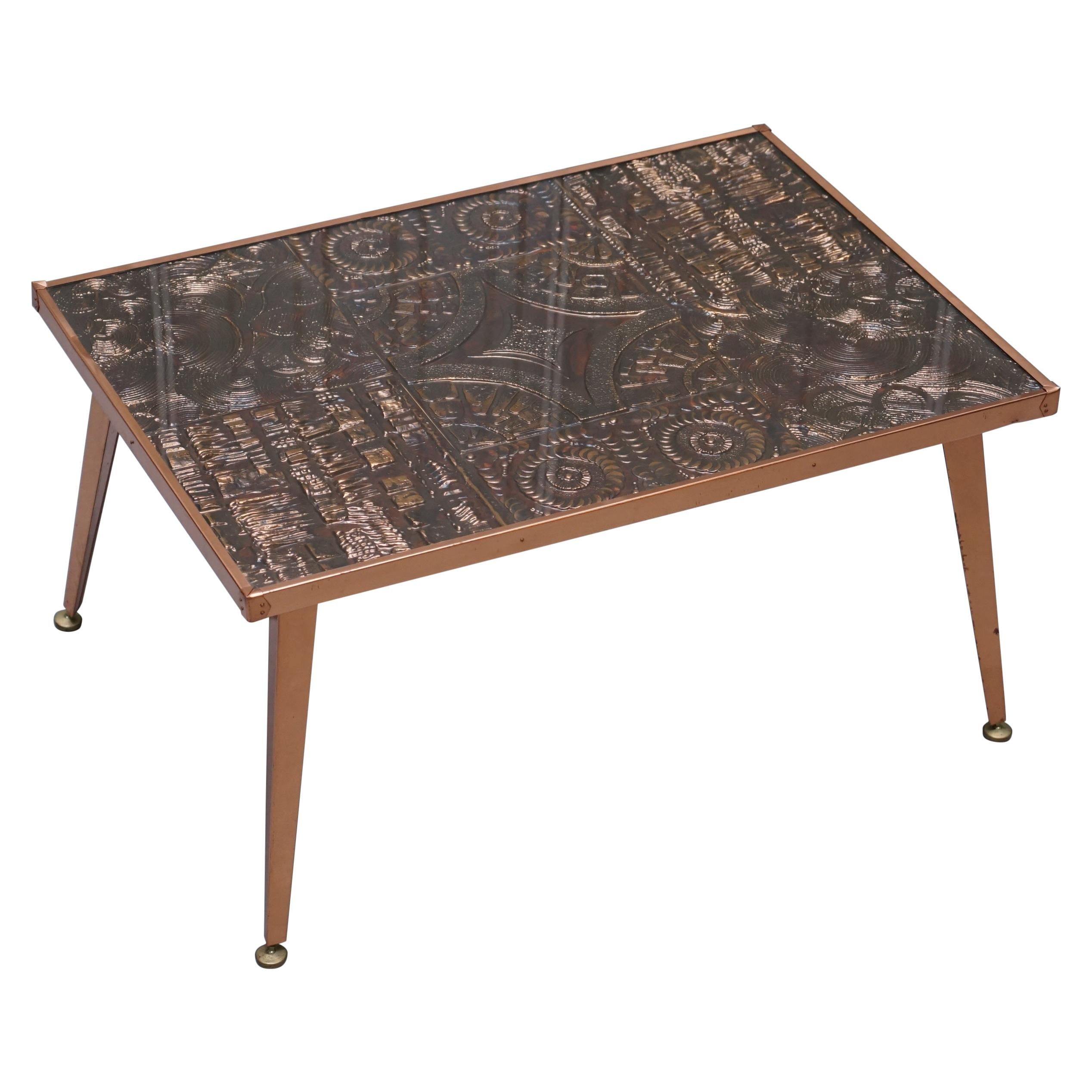 Stunning Zambian Copper Craft Ltd Ornate Coffee or Cocktail Table Seriously Cool