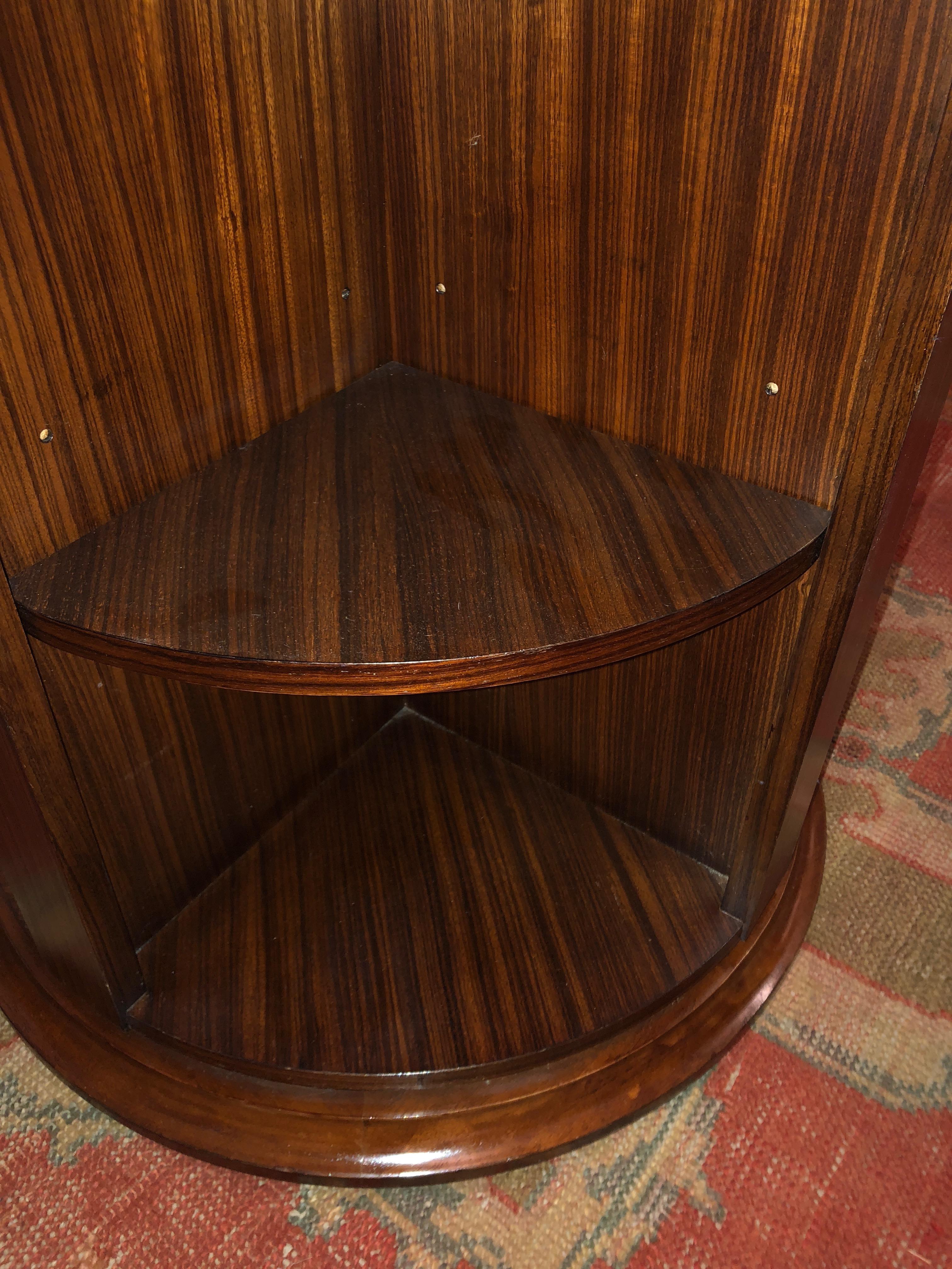 Stunning Zebrawood Rotating Library Table In Excellent Condition In Hopewell, NJ