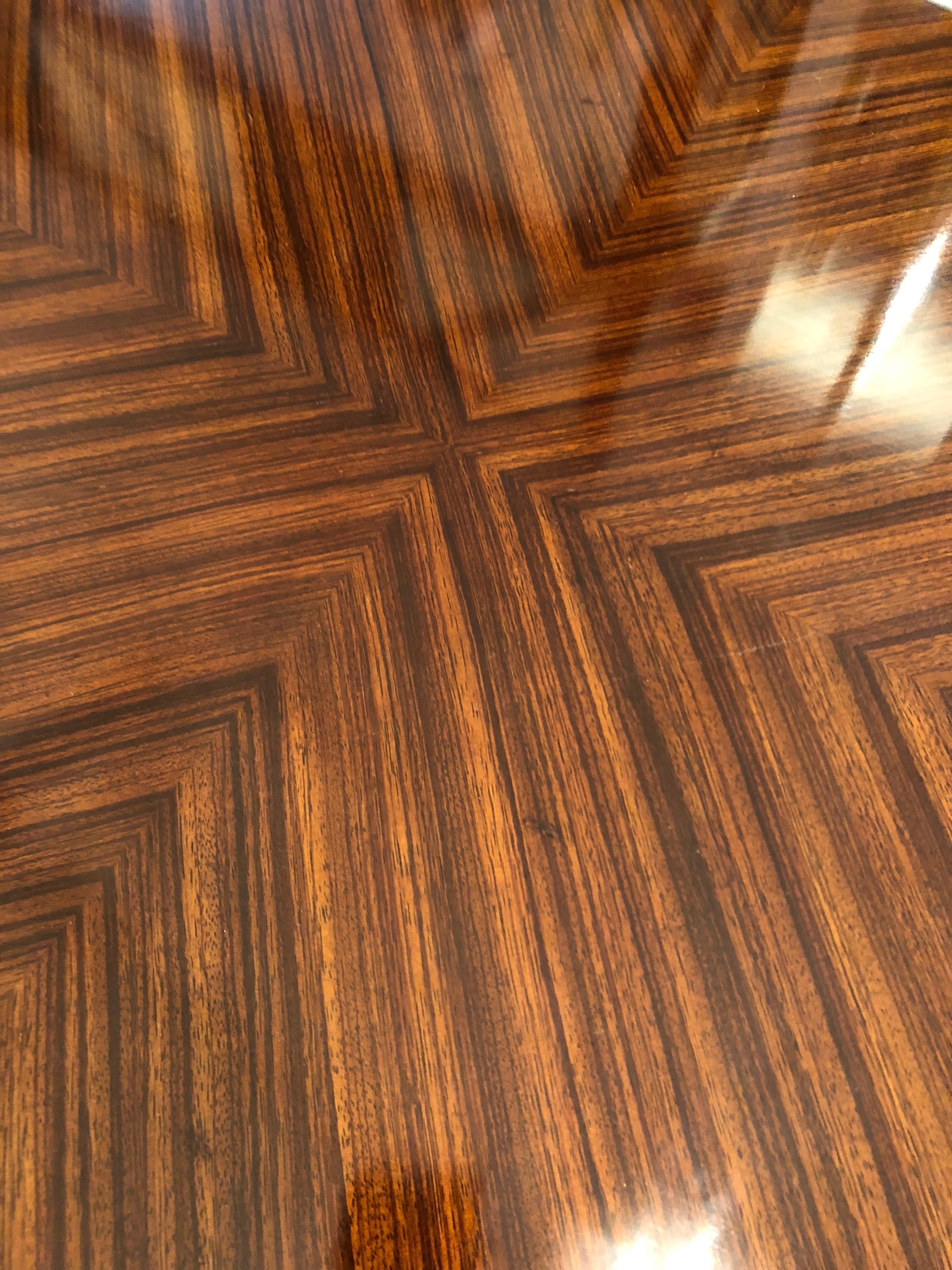 Mid-20th Century Stunning Zebrawood Rotating Library Table