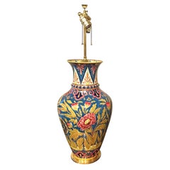 Stunning Zsolnay Porcelain Floral Vase, Now as a Lamp