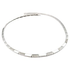 Stunning.50ctw Diamond Bar Link Design Necklace In White Gold