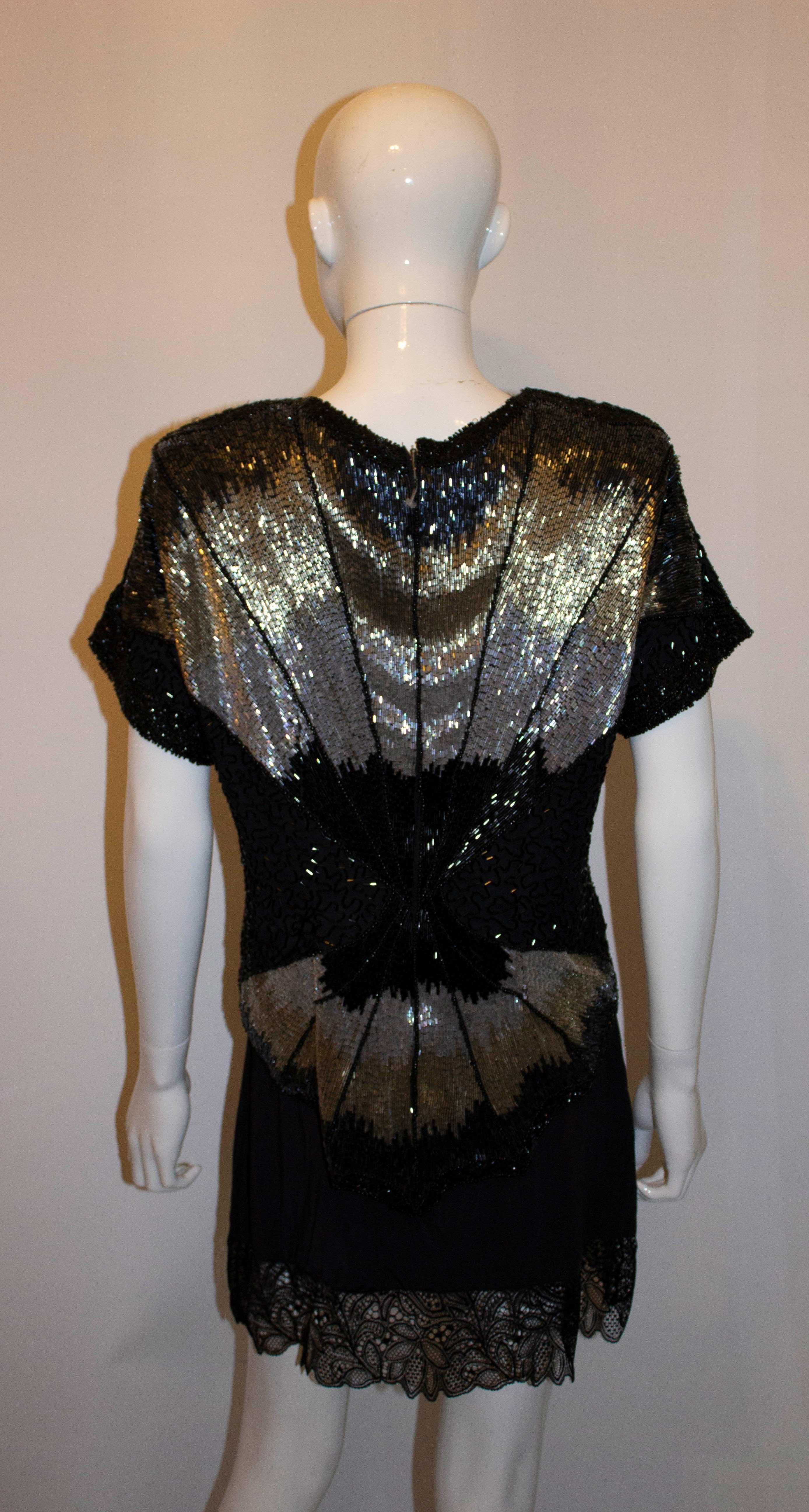 StunningDeco Style Vintage Beaded Top In Good Condition For Sale In London, GB