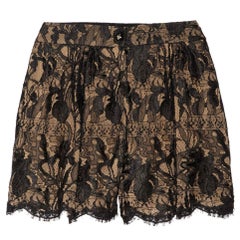 NEW Emilio Pucci Schwarz &amp; Nudefarbene Seiden Shorts Hot Pants mit Spitze 40