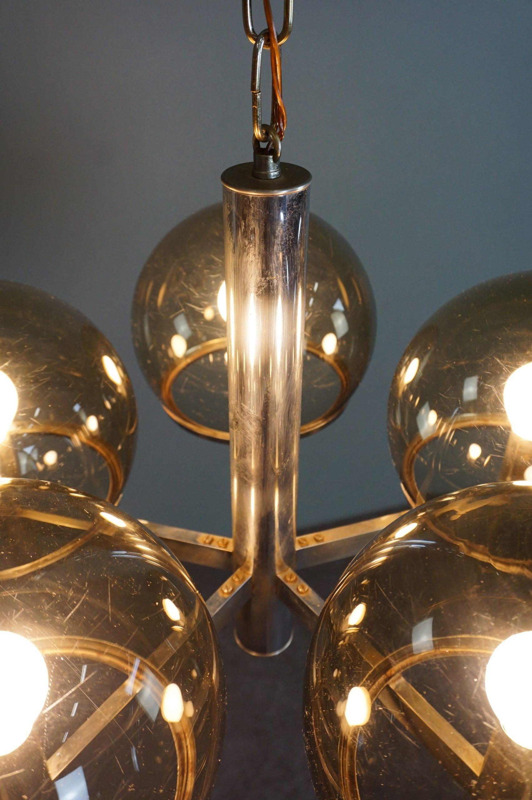 Stunningly beautiful chrome design chandelier 'Club' Gaetano Sciolari In Good Condition For Sale In Harderwijk, NL
