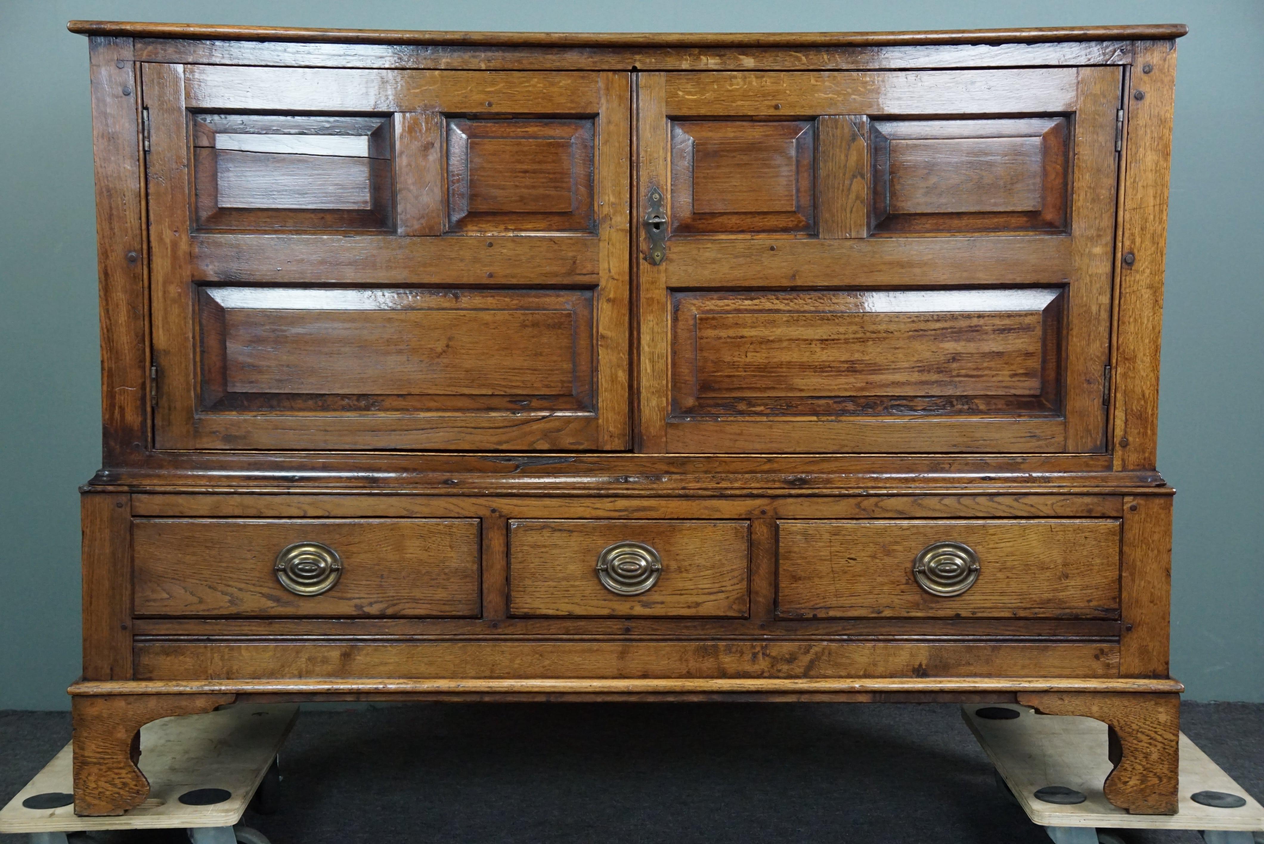 Fait main Magnifique meuble de presse en chêne gallois de la fin du XVIIIe siècle. en vente
